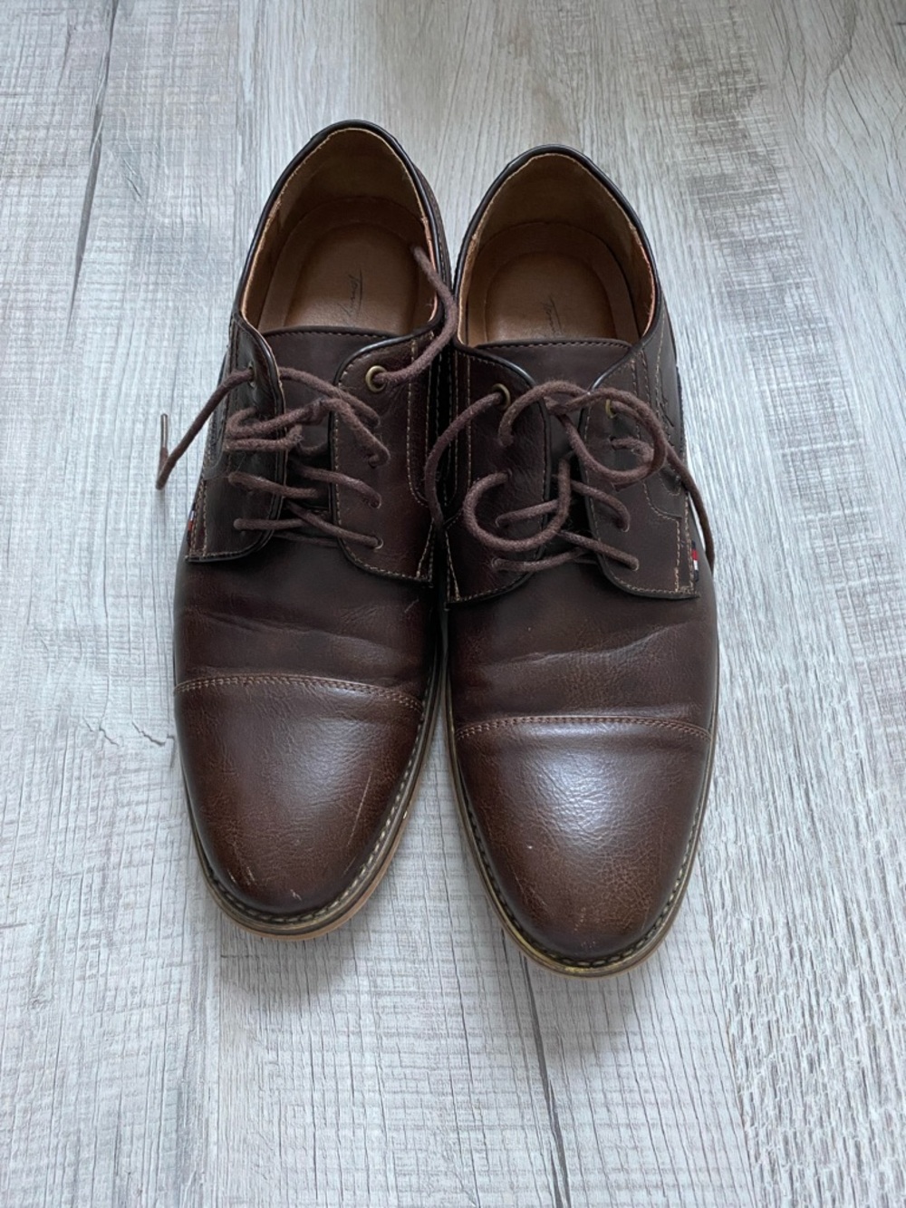 Tommy Hilfiger Dark Brown Leather Derby Shoes